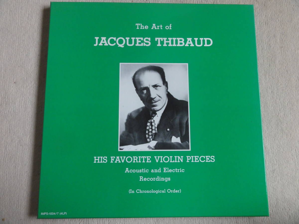 即決! 一生の宝物!!! 非売品 未使用 ジャック・ティボーの芸術 珠玉のヴァイオリン小品集 BOX 4LP 