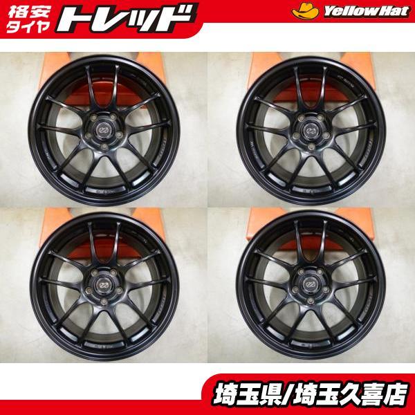 送料無料 中古アルミ4本 ENKEI PF01 18インチ 8J +45 5H114.3 アルテッツァ