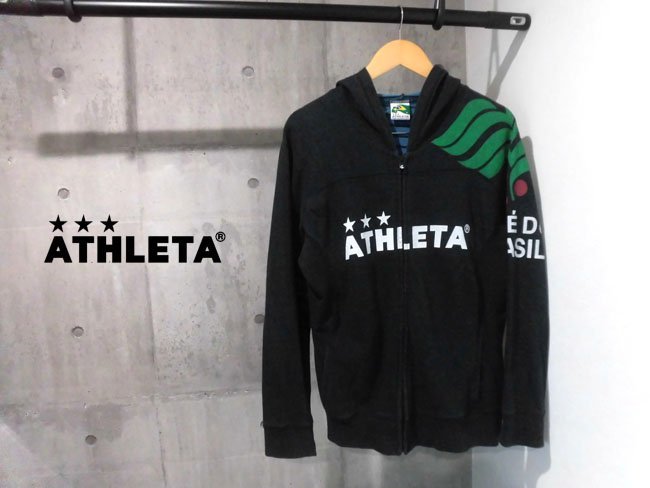 ATHLETA アスレタ/CAFE DO BRASIL ロゴプリント 裏ボーダー スウェット