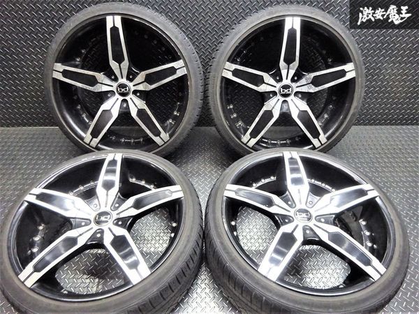 ●ブラックダイヤモンド RF-1 20インチ 8.5J +35 PCD 114.3 5H ブラック×ポリッシュ ホイール 4本 クラウン シーマ フーガ 棚N-6