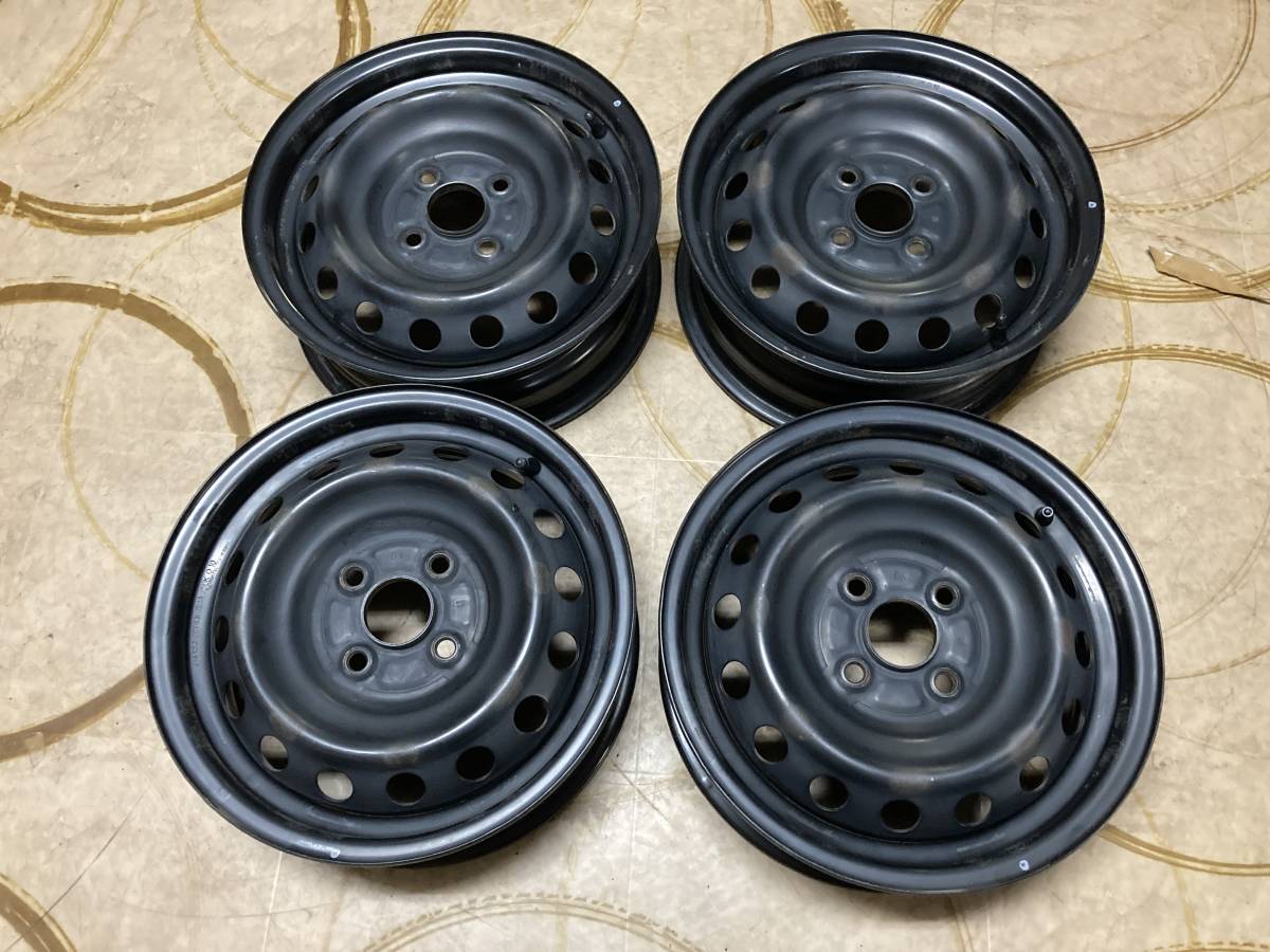 錆少ない 送料安 130 トヨタ ヴィッツ 純正 アクア ポルテ スペイド 14×5JJ ＋39 ハブ54㎜ PCD100×4 4本 本州送料2500円(離島不可)