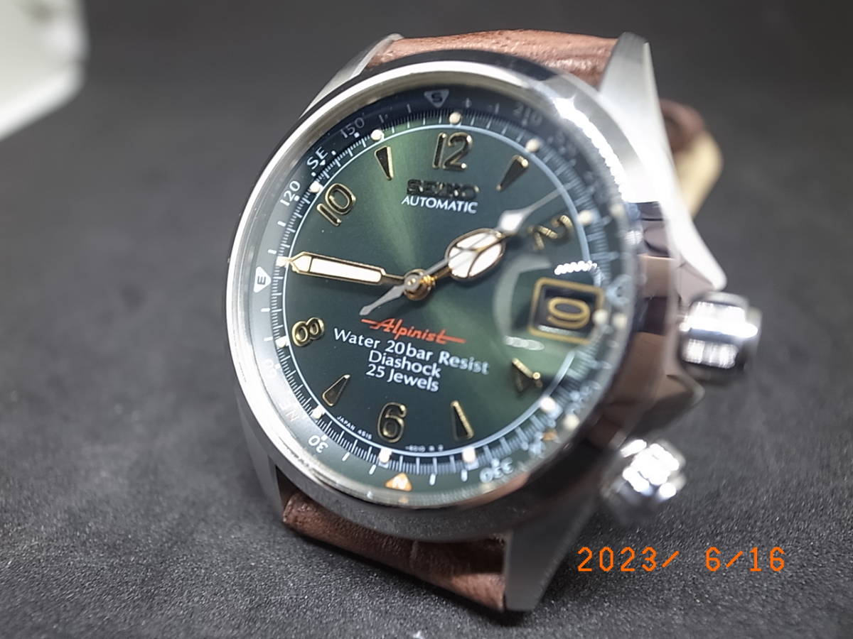 極美品 SEIKO アルピニスト SCVF009(4S15-6000) 希少なグリーン 