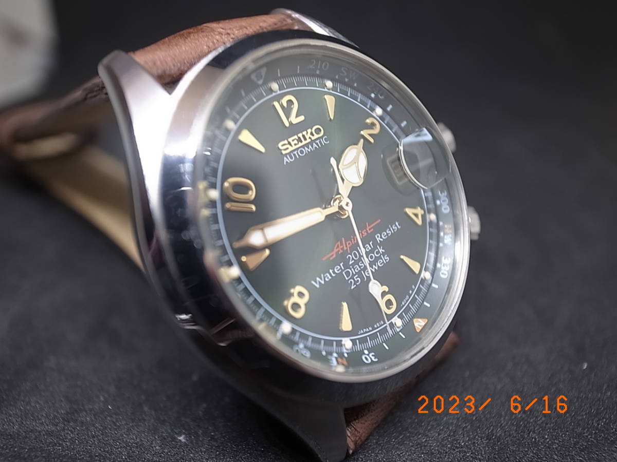 極美品 SEIKO アルピニスト SCVF009(4S15-6000) 希少なグリーン 