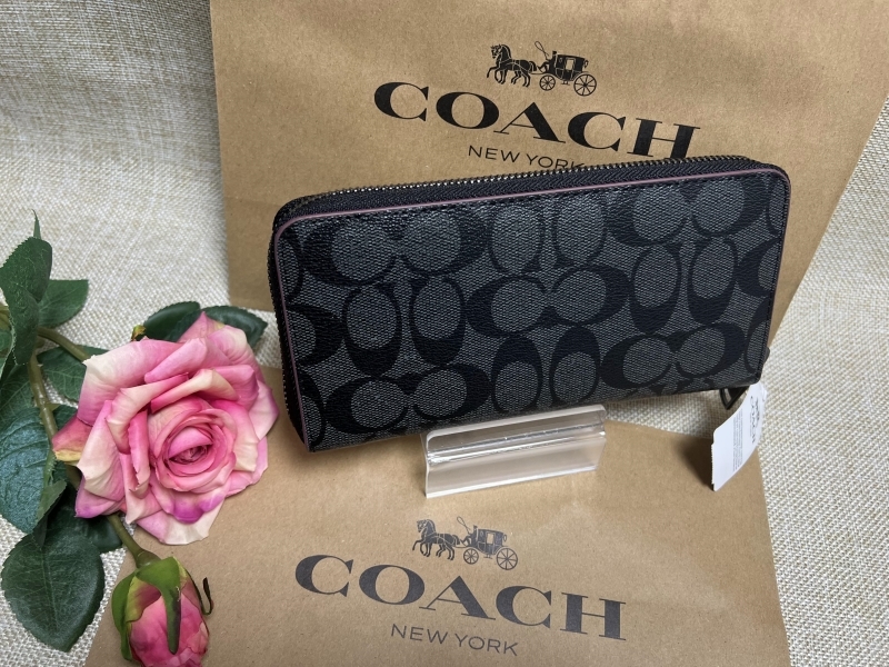 コーチ COACH 長財布 財布 ブラック×ブラックオックスブラッド