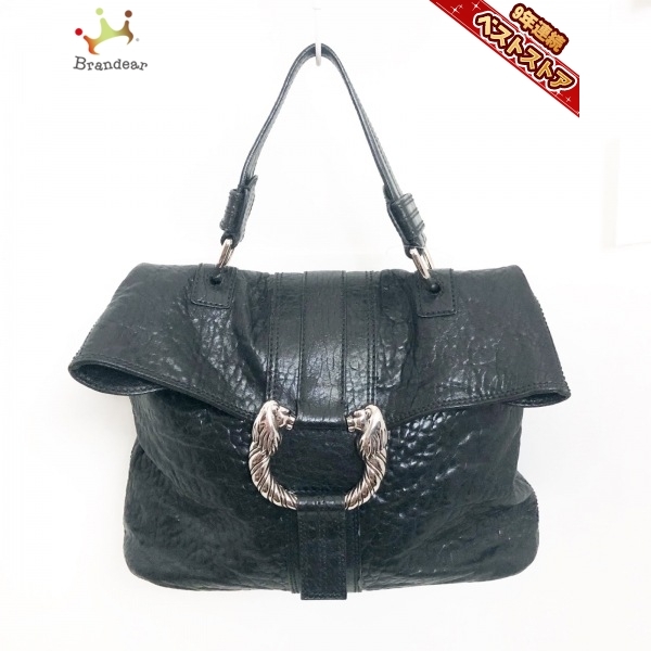 ブルガリ BVLGARI ハンドバッグ レオーニ レザー 黒 バッグ