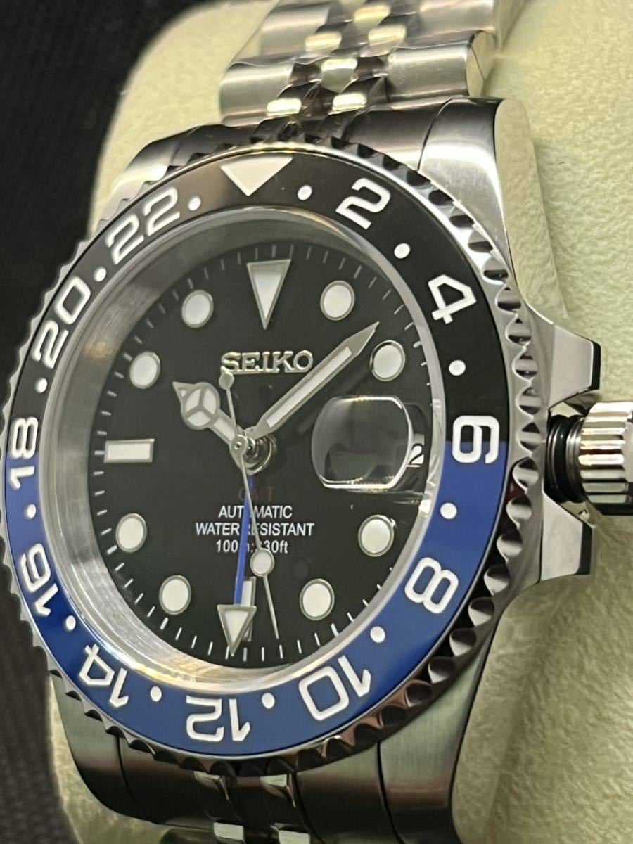 SEIKO MOD GMTマスターⅡ バットマン40mm オマージュ NH34 自動巻 機械 