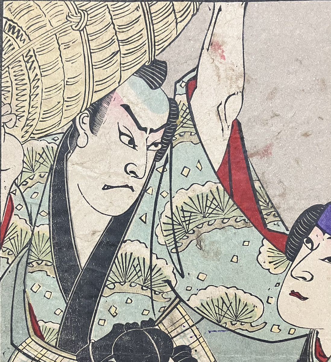 明治期⁄真作 浮世絵 歌舞 - 木版画 歌川国政「菅原天神記車引」本物 