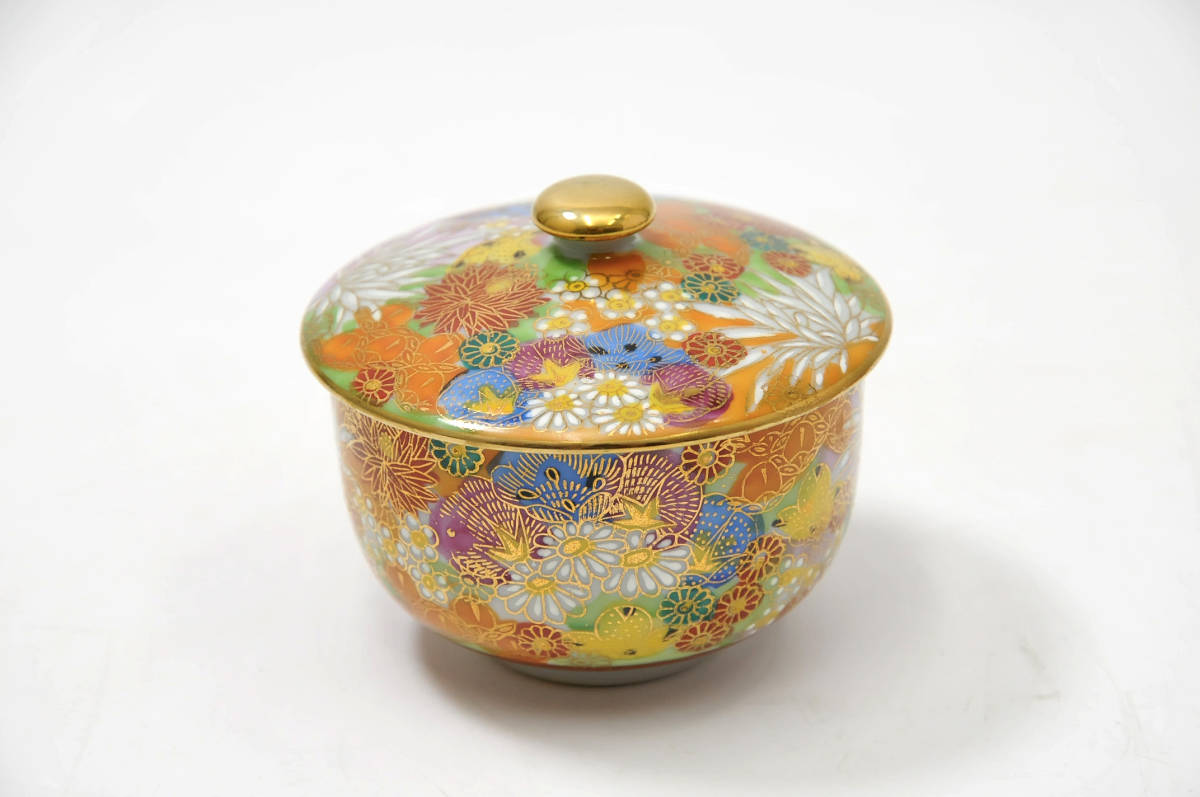 2460 九谷焼 章山 カップ 6客 金彩 花詰 【公式通販】