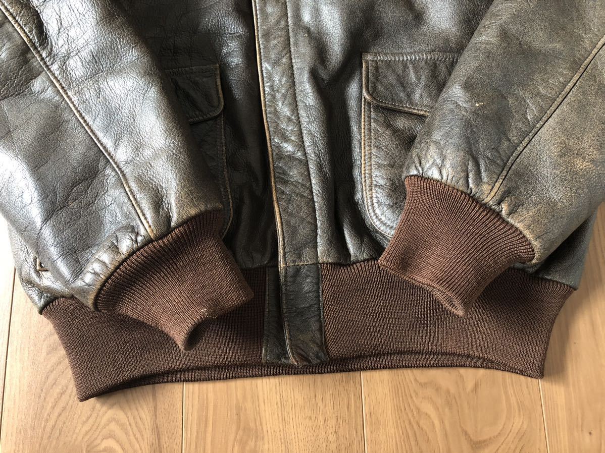 70s-80s】l.l.bean A-2 レザー USA製 ブラウン 42 70s-80s】l.l.bean A-2 レザー USA製 ブラウン 42