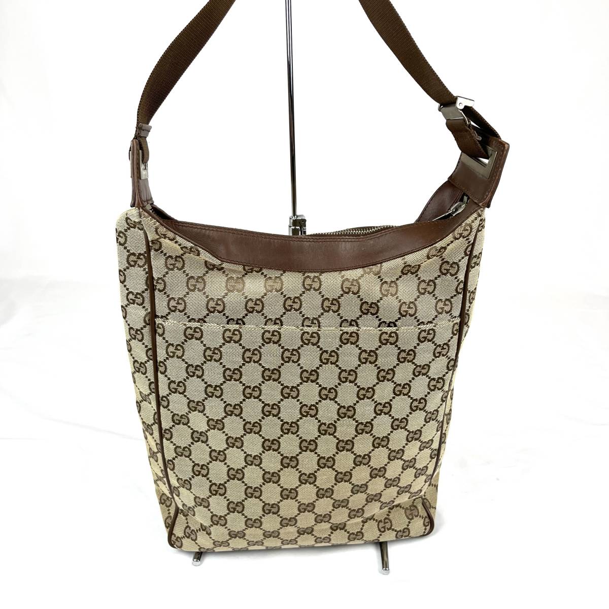 美品 GUCCI ロゴ レザー キャンバス ワンショルダーバッグ 【公式通販】