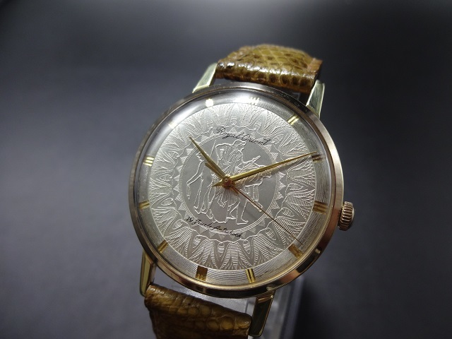 珍品　ギリシャ神話ダイヤル　R5.6月OH実施　希少　ORIENT　ロイヤル　オリエント　19石　オールドオリエント　純正竜頭　新品ベルト