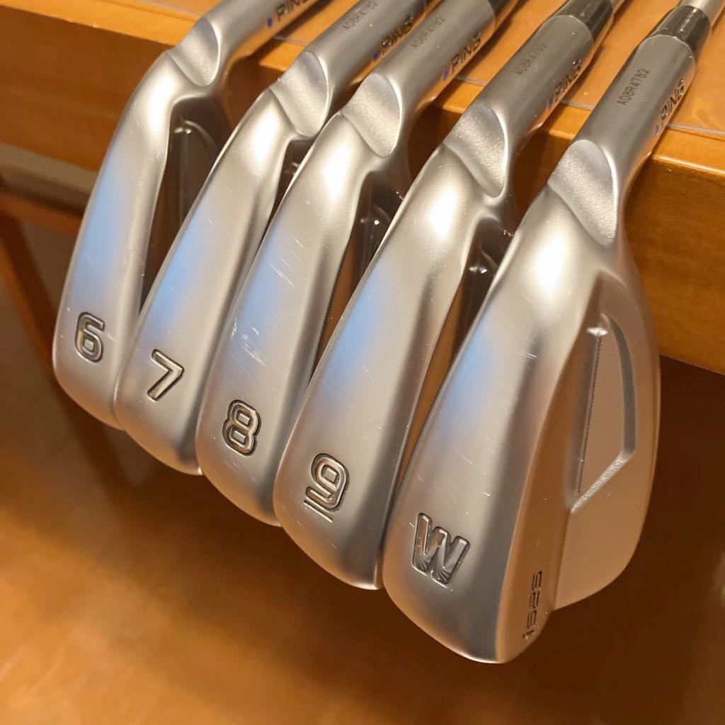 PING I525 6I-PW 5本 Steelfiber i80cw(R) ライ角ブルー 女子プロ人気 
