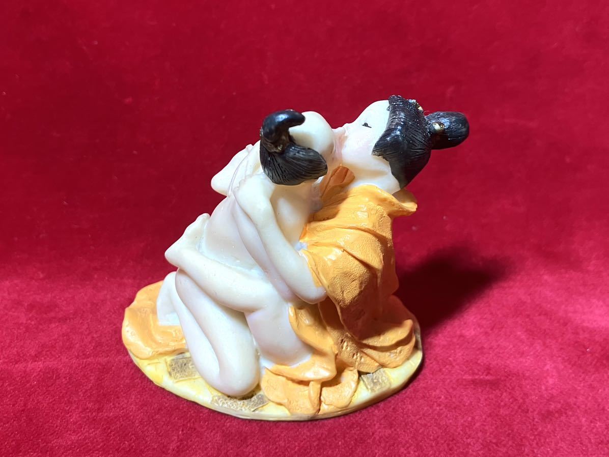珍品 江戸風俗 着物 日本髪 丁髷 春画人形 置物 オブジェ 日本人形