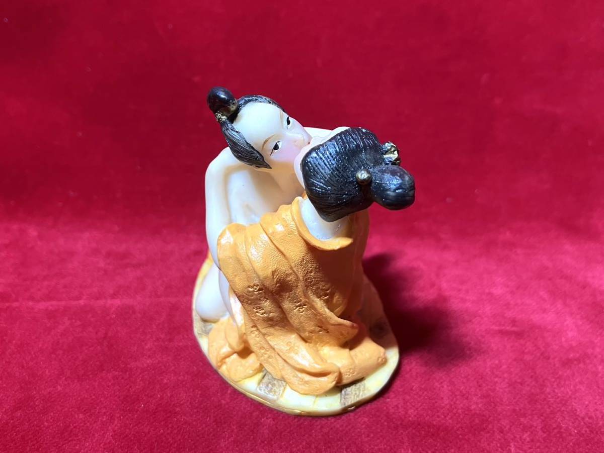 珍品 江戸風俗 着物 日本髪 丁髷 春画人形 置物 オブジェ 日本人形
