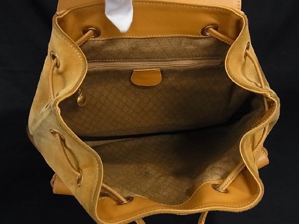 1円 GUCCI グッチ 003 58 0016 バンブー スエード×レザー 巾着型