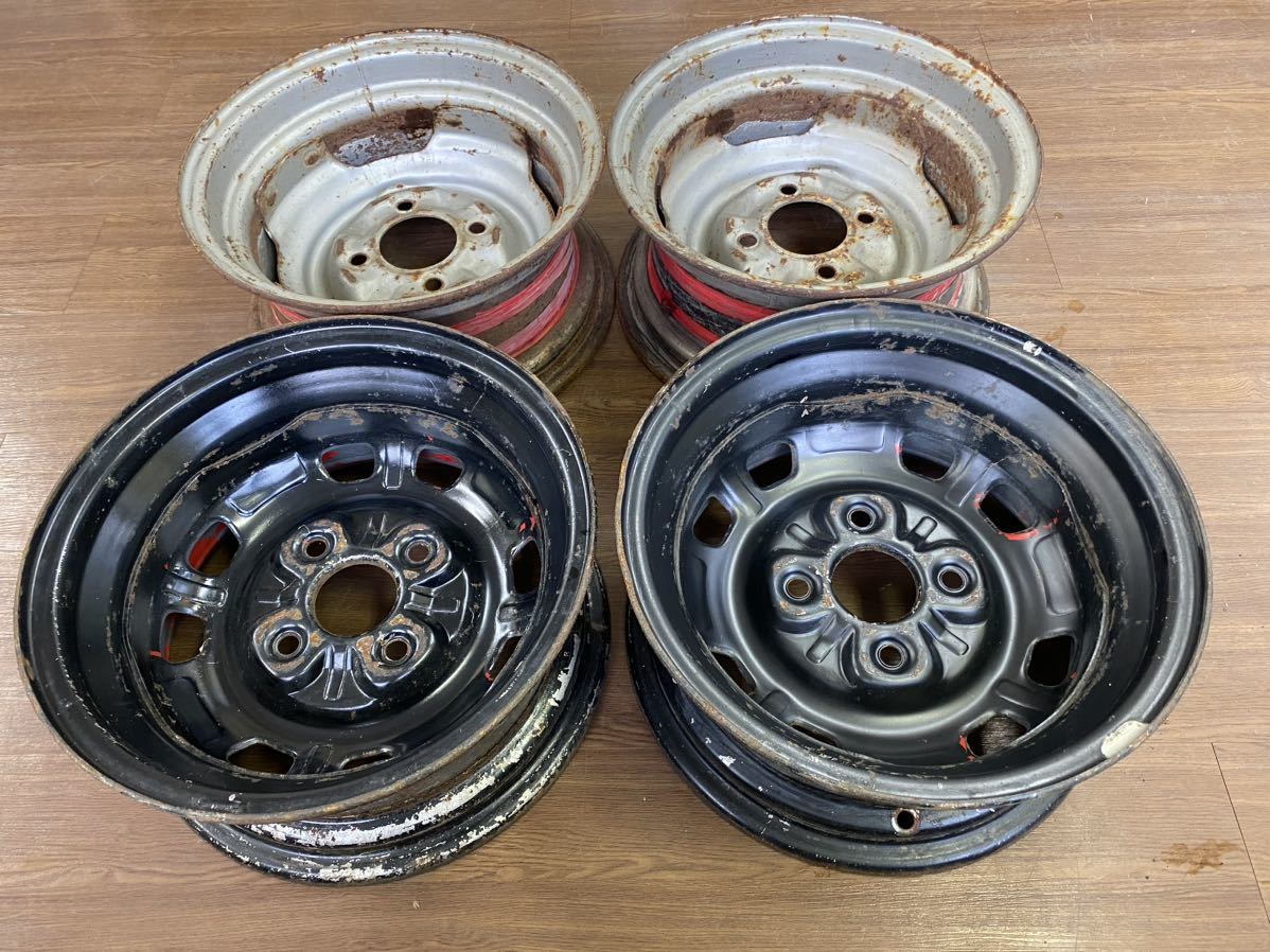 13インチ 深リム ホイール 鎌ヶ谷 旧車 スチール 鉄チン 鎌ヶ谷ワイド