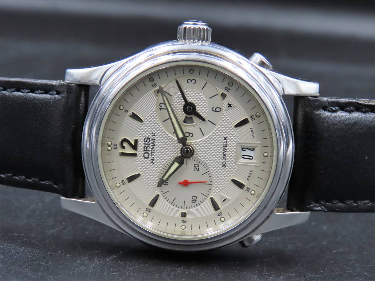 1円～! 稼動品☆正規品 ORIS オリス 7485 クラシック ワールドタイム 