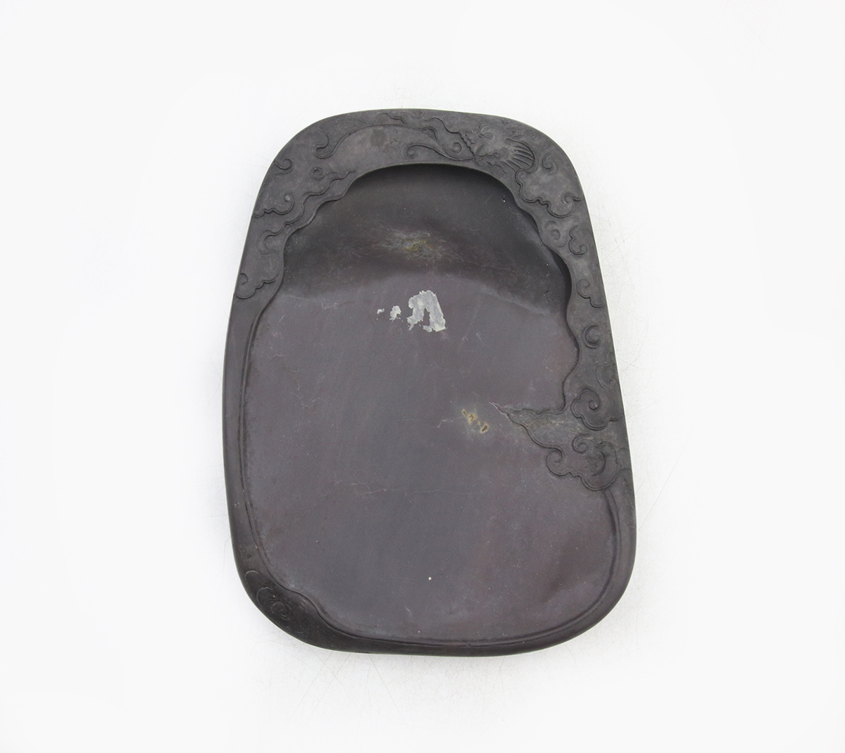 0222 唐物 両面彫り 端渓 硯 硯本体 サイズ：15.5×11.5×H2cm 検：端渓