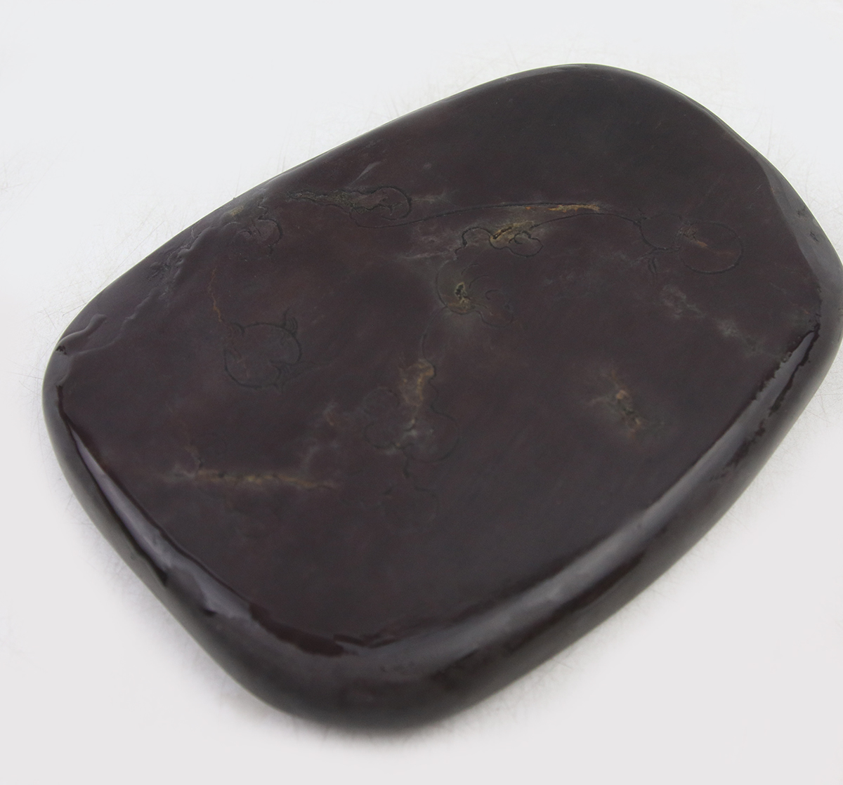 0222 唐物 両面彫り 端渓 硯 硯本体 サイズ：15.5×11.5×H2cm 検：端渓