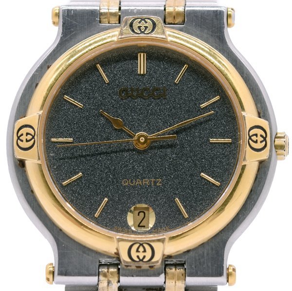 グッチ GUCCI 9000M 3針 腕時計 デイト ラウンド クォーツ メンズ