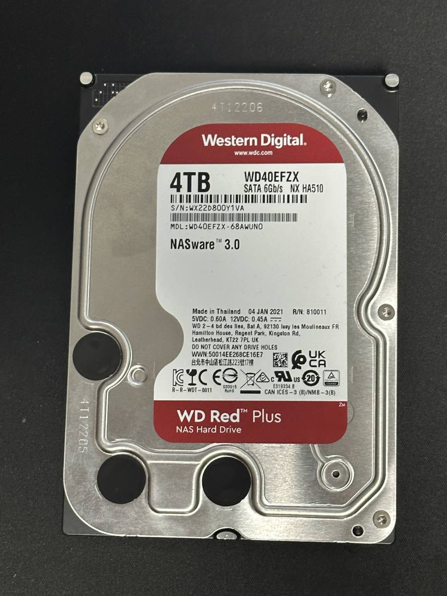 【動作品】Western Digital 4TB Red Plus HDD WD40EFZX（箱付き）