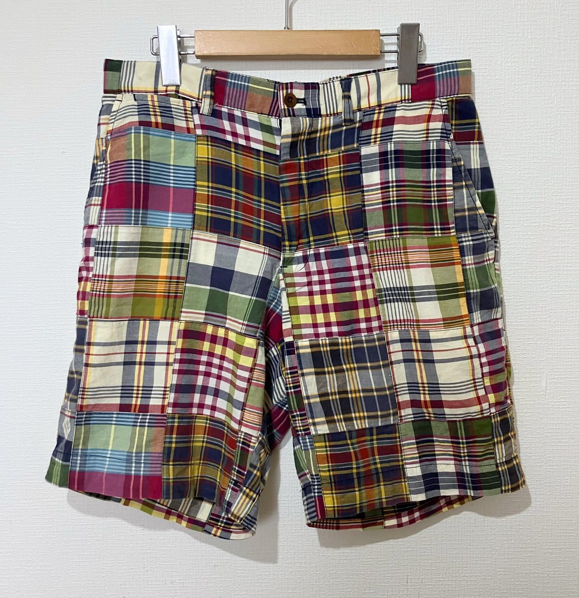 90’s 00’s Ralph Lauren ラルフローレン マドラスチェック パッチワーク ショートパンツ 32