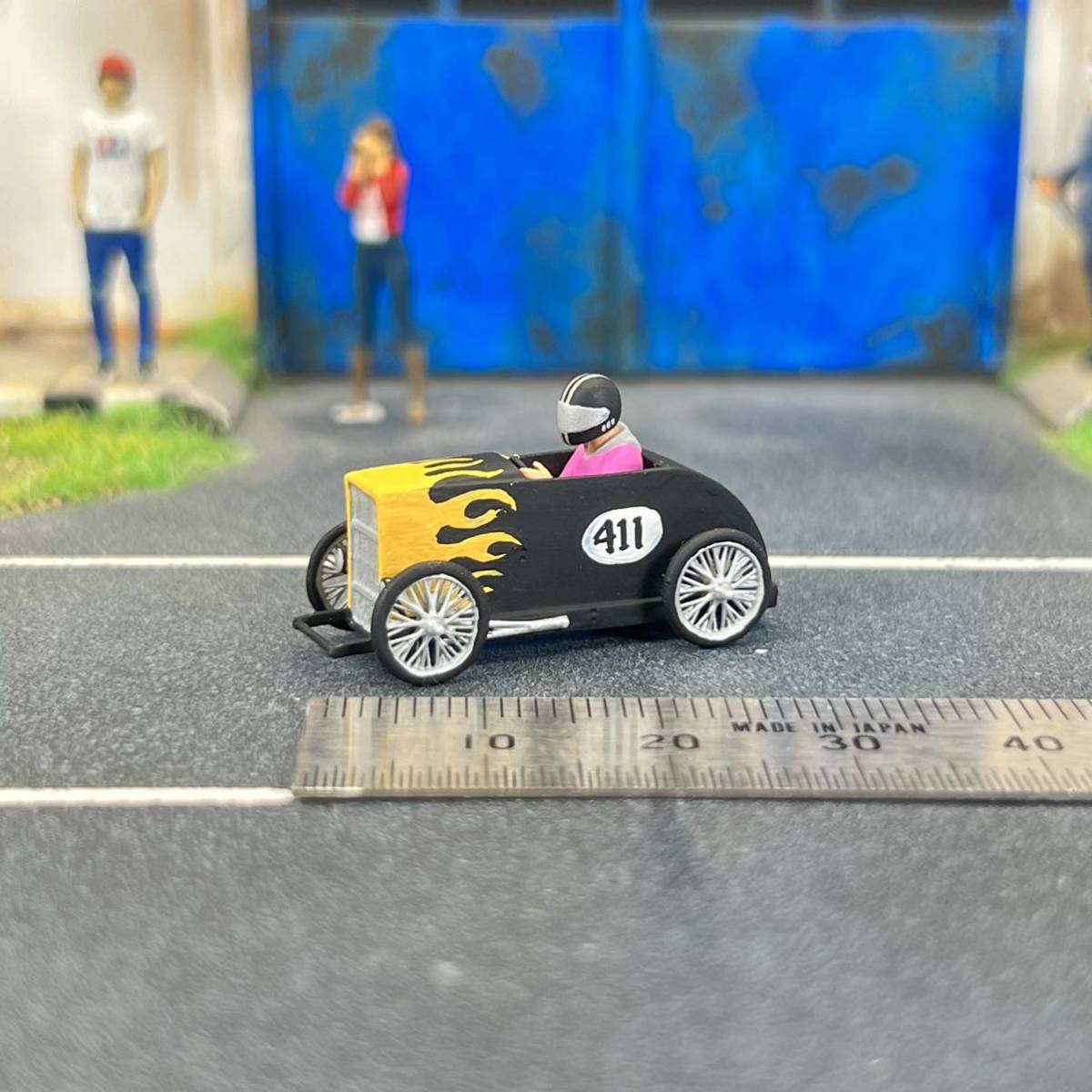 【KS-178】1/64 スケール フィギュア ソープボックス ボックスカート レーサー セット ミニチュア ジオラマ ミニカー MINI GT LBWK トミカ