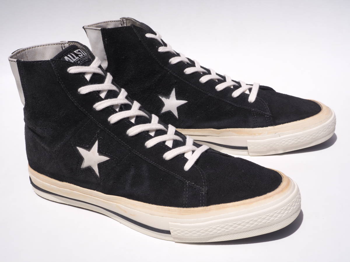 レア 90s 初期タグ US 9 / 27，5cm 日本製 converse ワンスター HI 黒 
