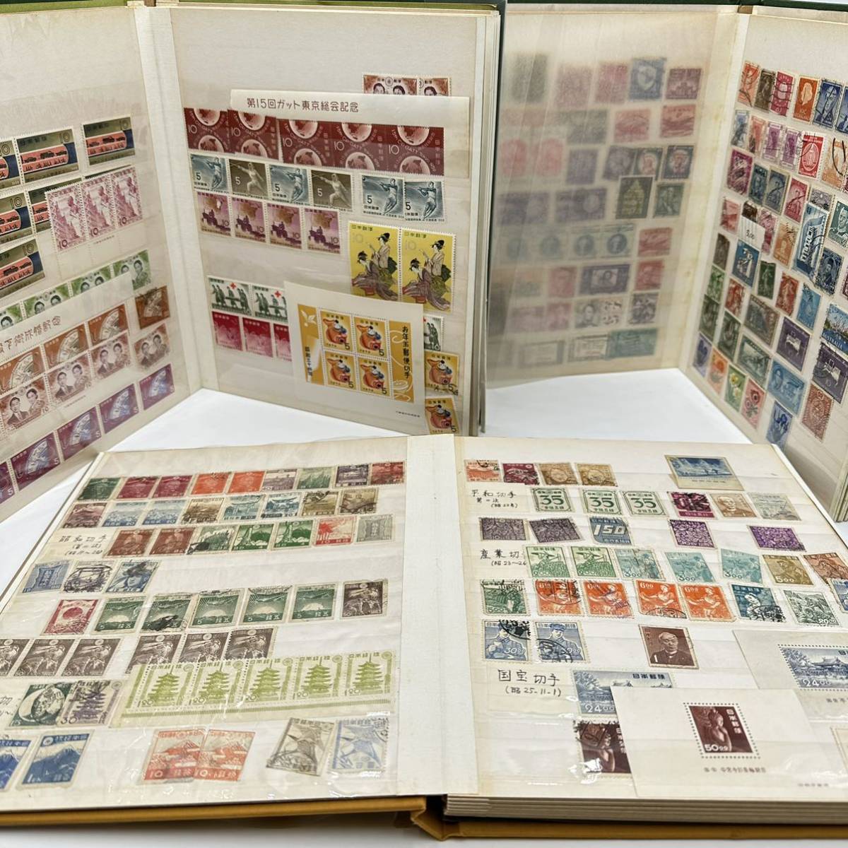 日本5冊済外国切手アルバム5冊未済混合計１ 0冊６段前後４ 0〜５ 0 P重品有 日本5冊済外国切手アルバム5冊未済混合計1 0冊6
