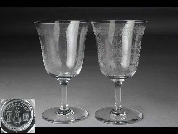 【西】Ｇ054 Baccarat バカラ ラファイエット ウォーターゴブレット ペア グラス