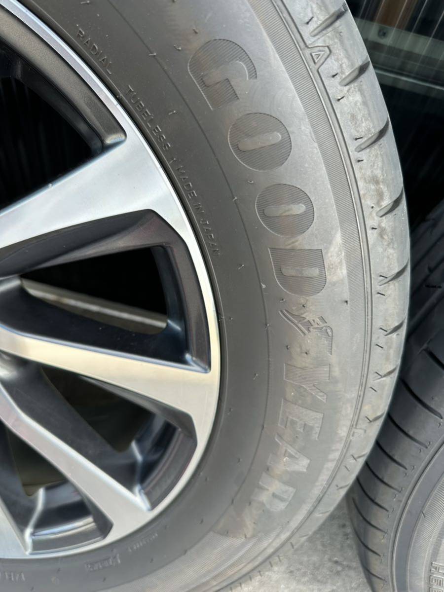 アルファード 純正ホイール 中古タイヤ付 4本セット17インチ 5穴 PCD114.3 225/60R17グッドイヤー　夏タイヤ　送料込！ 1円売り切り！