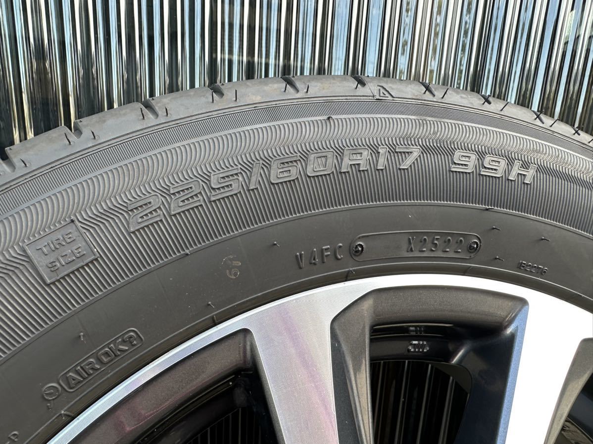 アルファード 純正ホイール 中古タイヤ付 4本セット17インチ 5穴 PCD114.3 225/60R17グッドイヤー　夏タイヤ　送料込！ 1円売り切り！