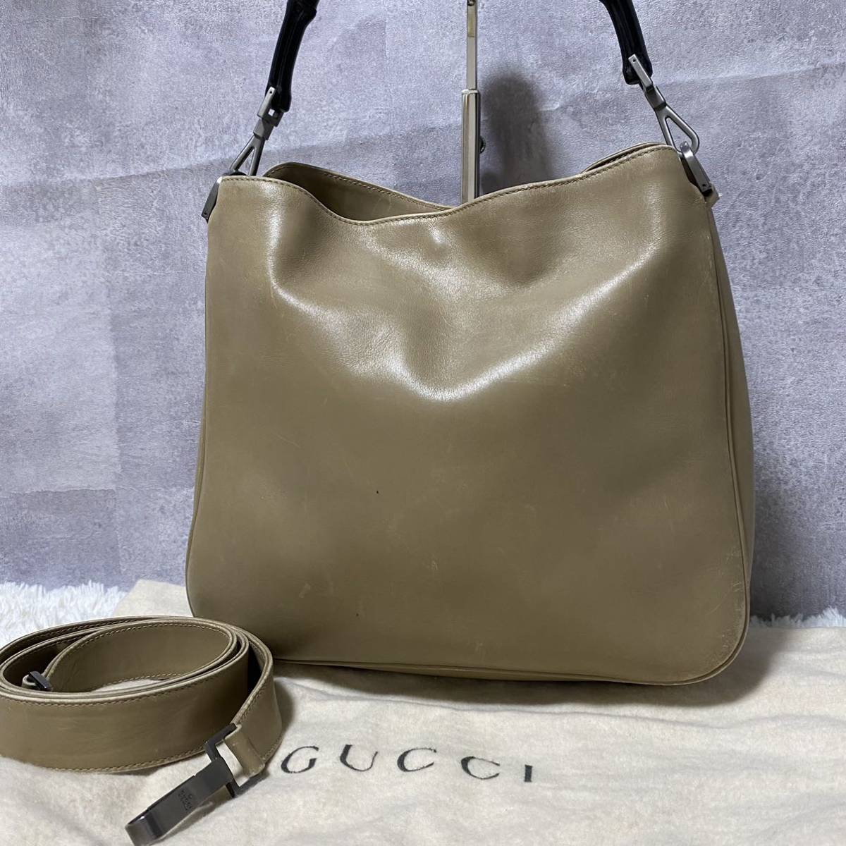 1円 GUCCI グッチ ハンドバッグ ショルダーバッグ 2way バンブー 