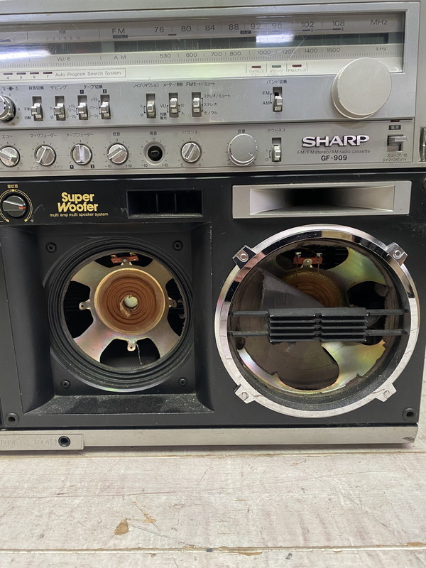 S-208◇1円～◇SHARP GF-909 THE SEARCHER-W 大型ラジカセ ザ