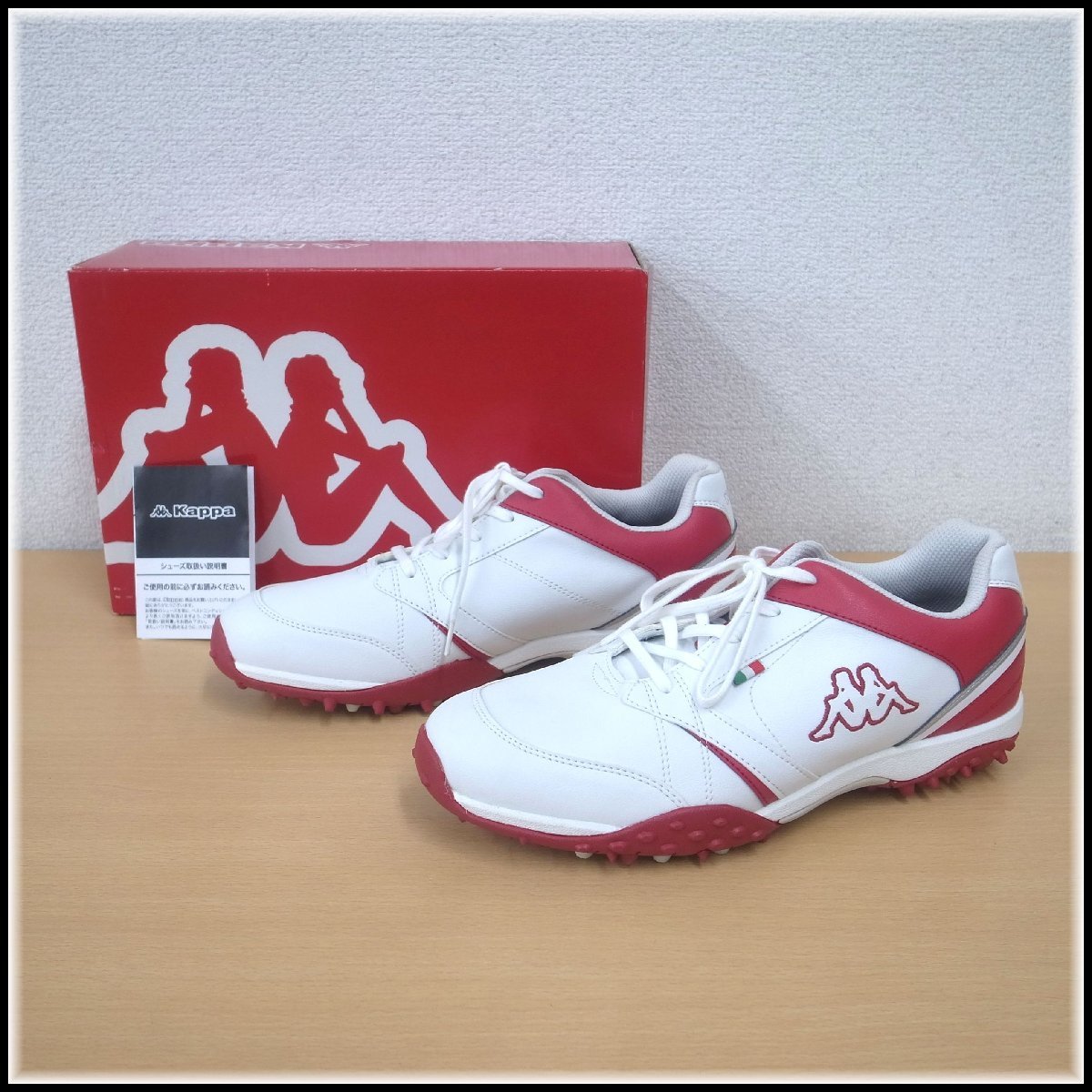 7224T 【本物保証】 Kappa カッパ　ゴルフシューズ　KP GL012X　防水　幅広3E　ホワイト/レッド　26.0cm　3E　未使用品