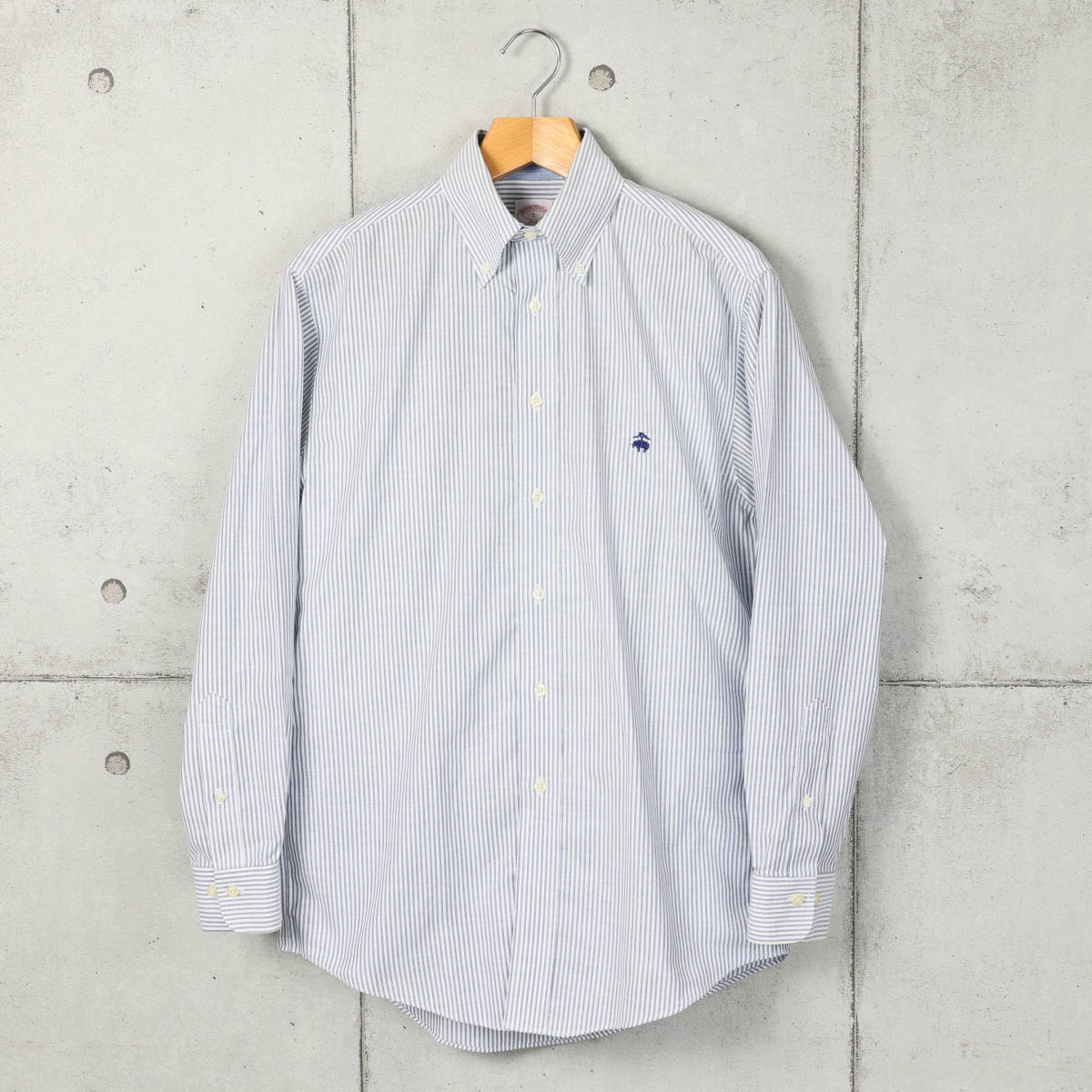 Brooks Brothers◆オックスフォード ストライプB.Dシャツ◆ブルー×ホワイト◆サイズS