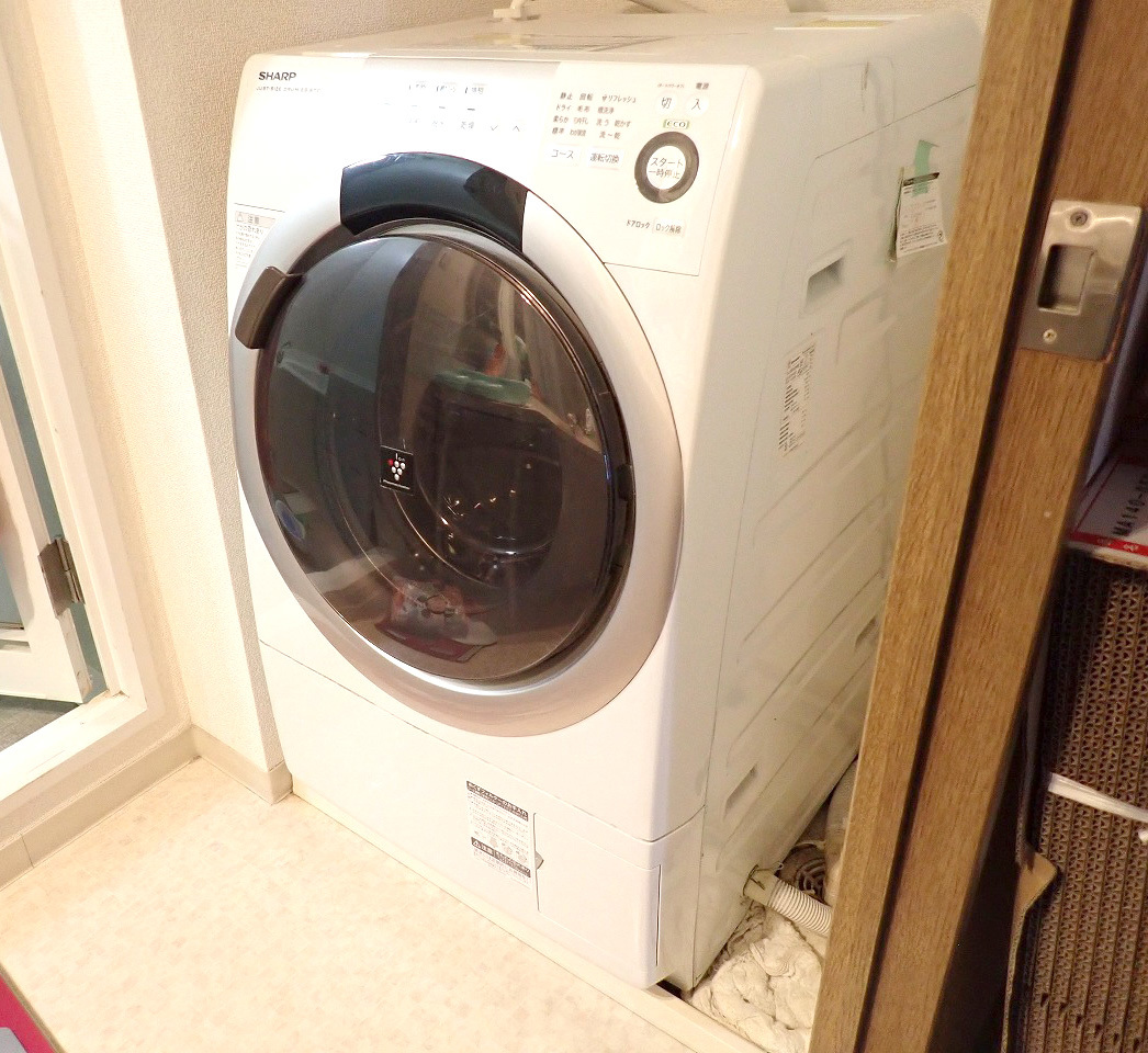 中古 洗濯機 SHARP ES-S70-WR シャープ ドラム式 7kg 乾燥 マンション 