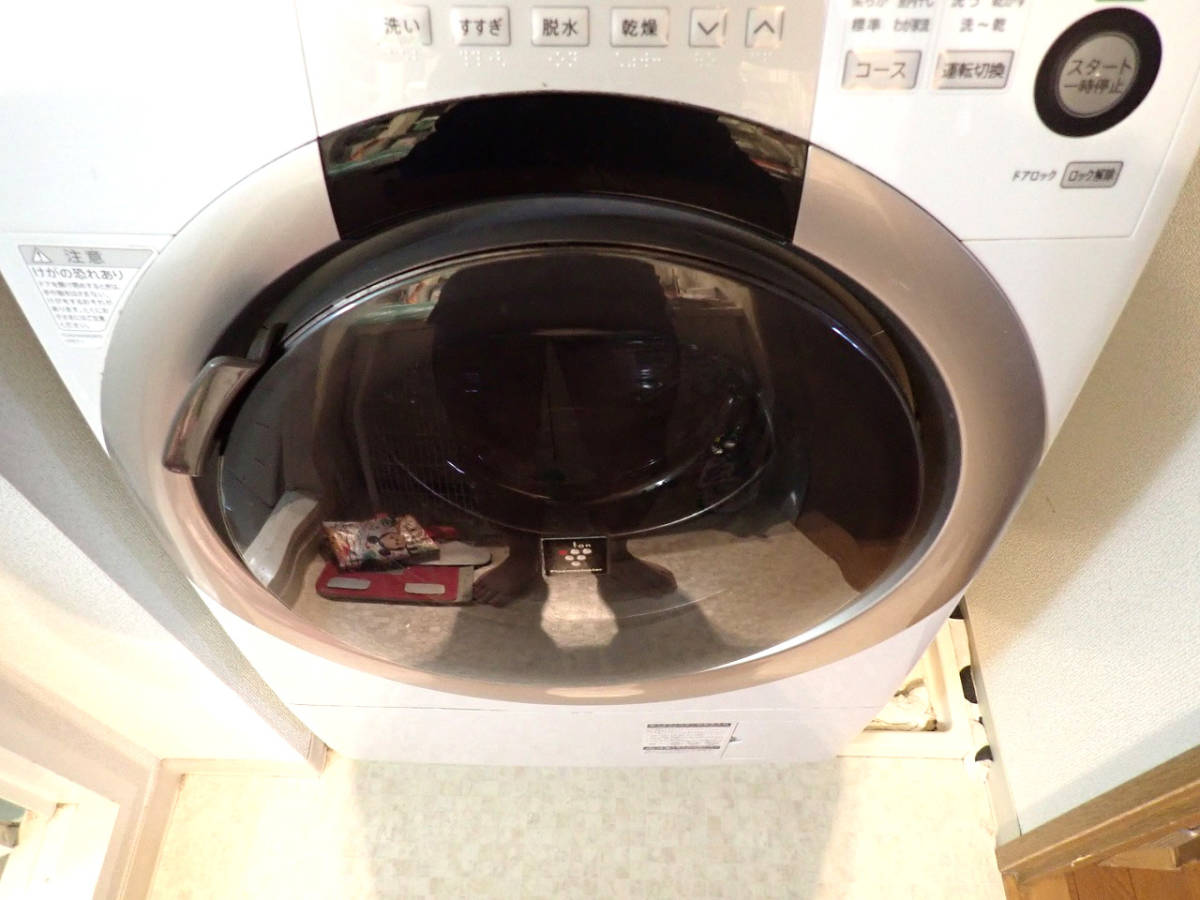 中古 洗濯機 SHARP ES-S70-WR シャープ ドラム式 7kg 乾燥 マンション 