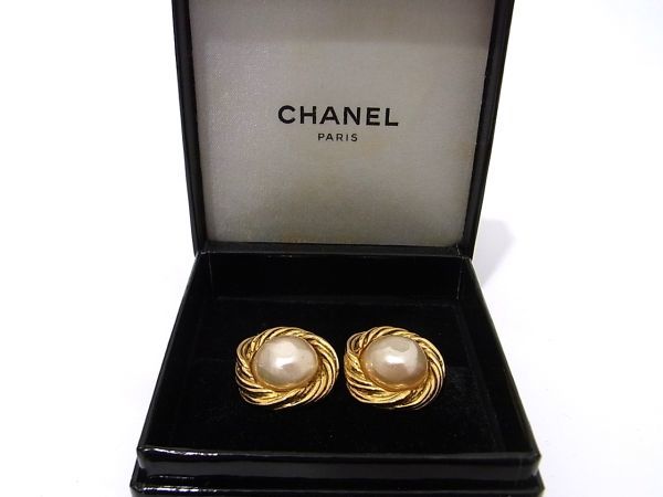 1円 CHANEL シャネル イヤリング ココマーク フェイクパール 1円 CHANEL シャネル イヤリング ココマーク フェイクパール