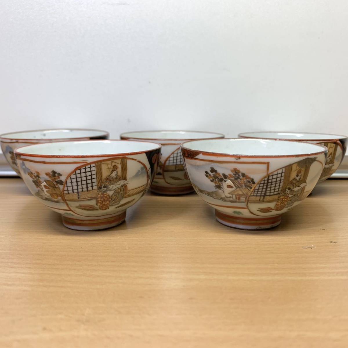 品質保証，高品質 九谷造 茶道具 急須 湯冷まし 湯呑5客 色絵 赤絵 古九谷