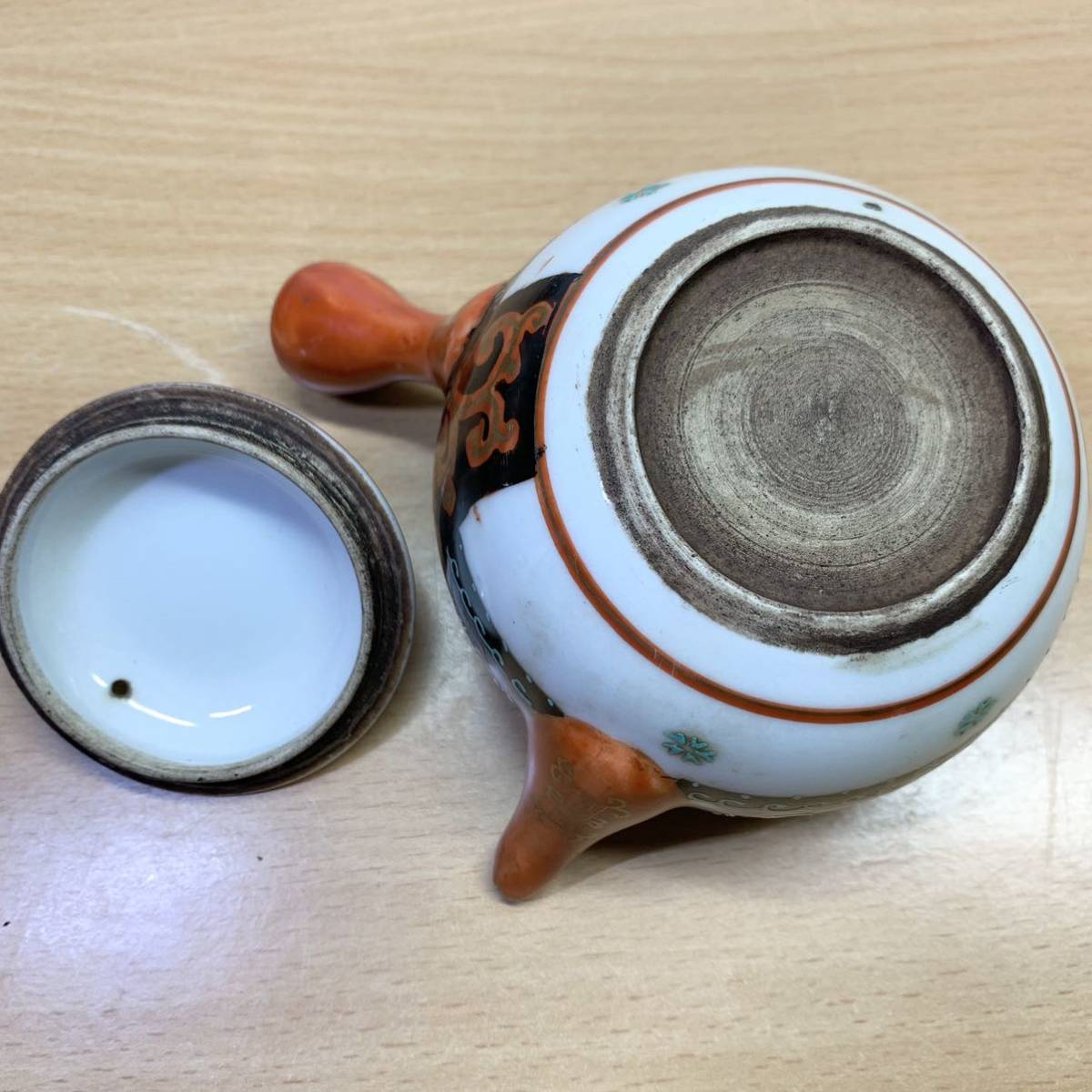 品質保証，高品質 九谷造 茶道具 急須 湯冷まし 湯呑5客 色絵 赤絵 古九谷