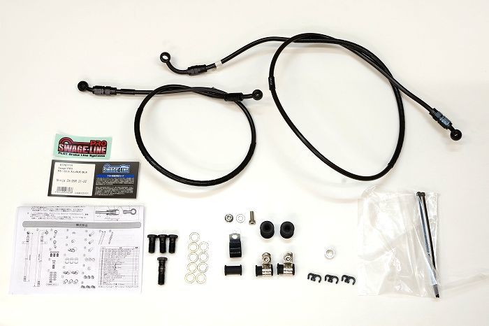 ☆Ninja ZX-25R用 リア・ステンメッシュホースキット Swage-PRO製