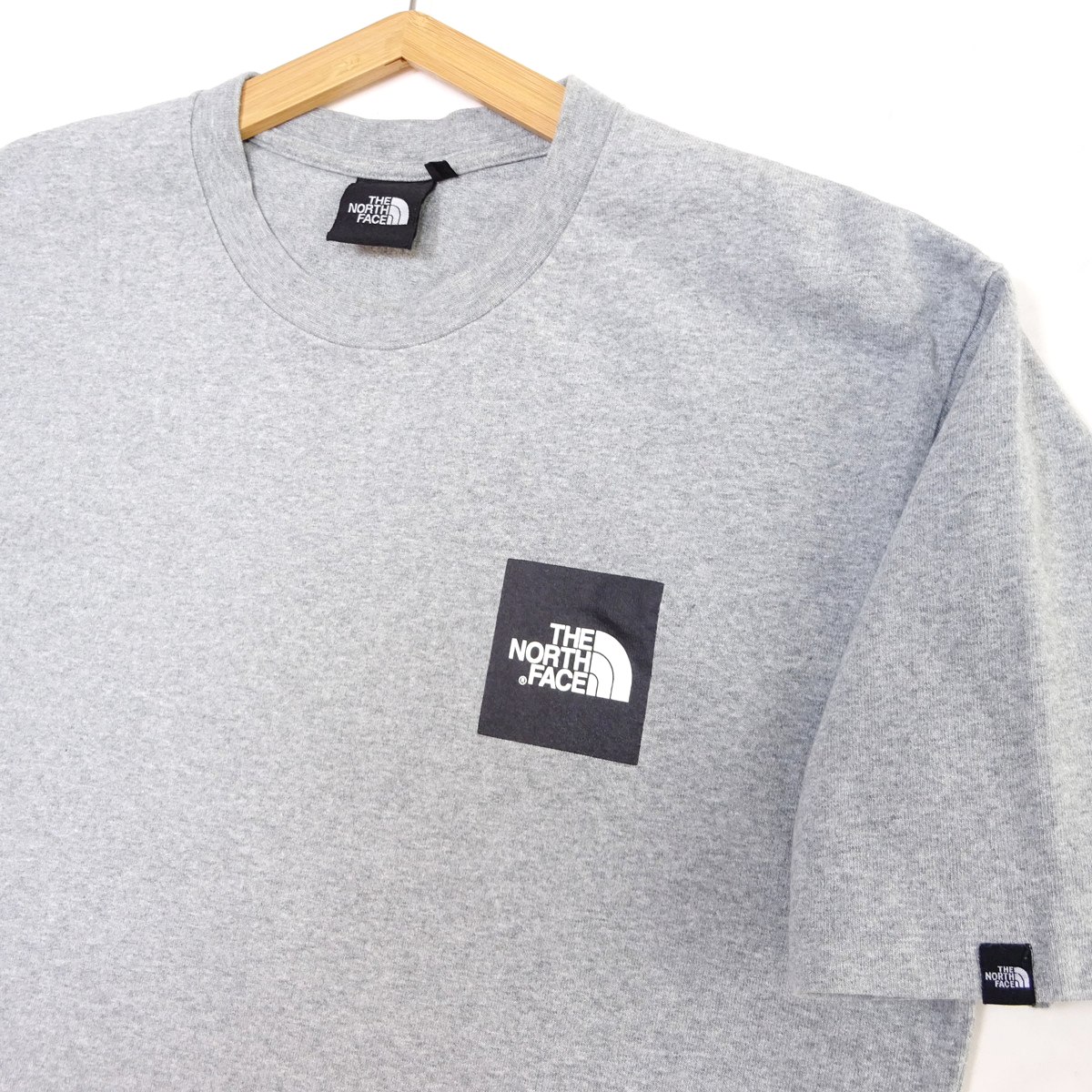 極美品 THE NORTH FACE Small Square Logo Tee ノースフェイス スモール スクエア ロゴ Tシャツ グレー XL NT31900