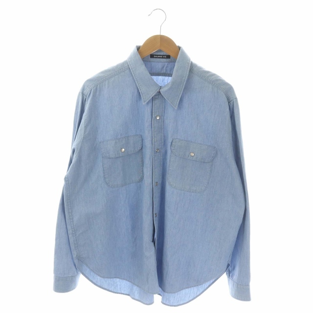 ギャルリーヴィー GALERIE VIE トゥモローランド 22SS ダンガリーダブルポケットシャツ 長袖 前開き コットン F ライトブルー