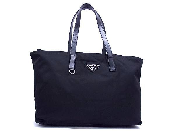 1円 ■美品■ PRADA プラダ テスートナイロン ハンドバッグ トートバッグ ショルダー 肩掛けかばん レディース ブラック系 AN7723