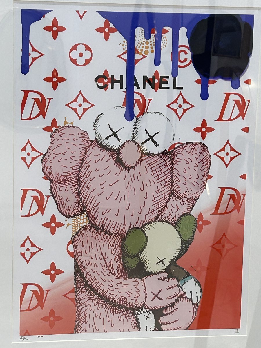 DEATH NYC 額付き 世界限定100枚 アートポスタ KAWS シャネル CHANEL