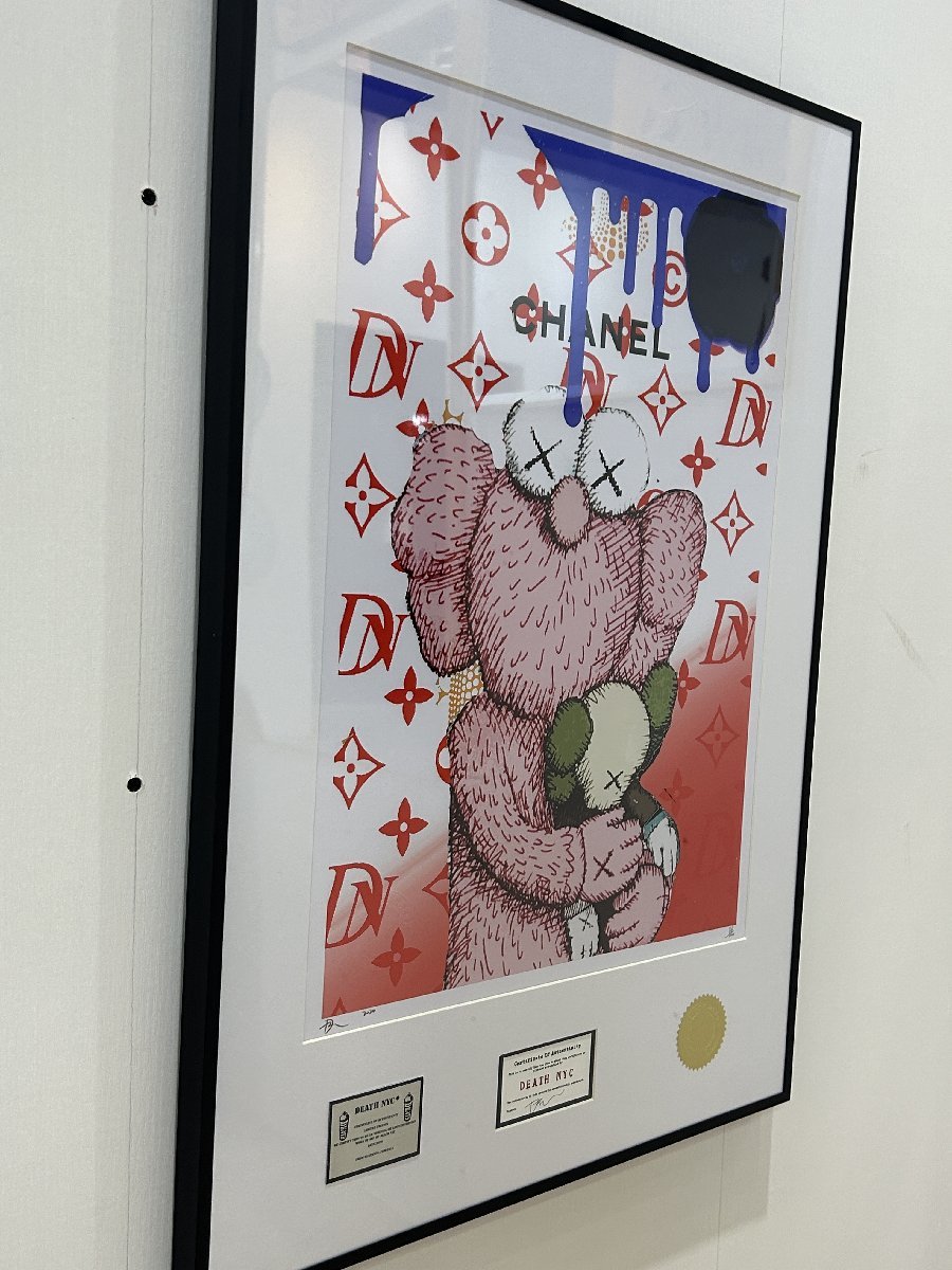 DEATH NYC 額付き 世界限定100枚 アートポスタ KAWS シャネル CHANEL