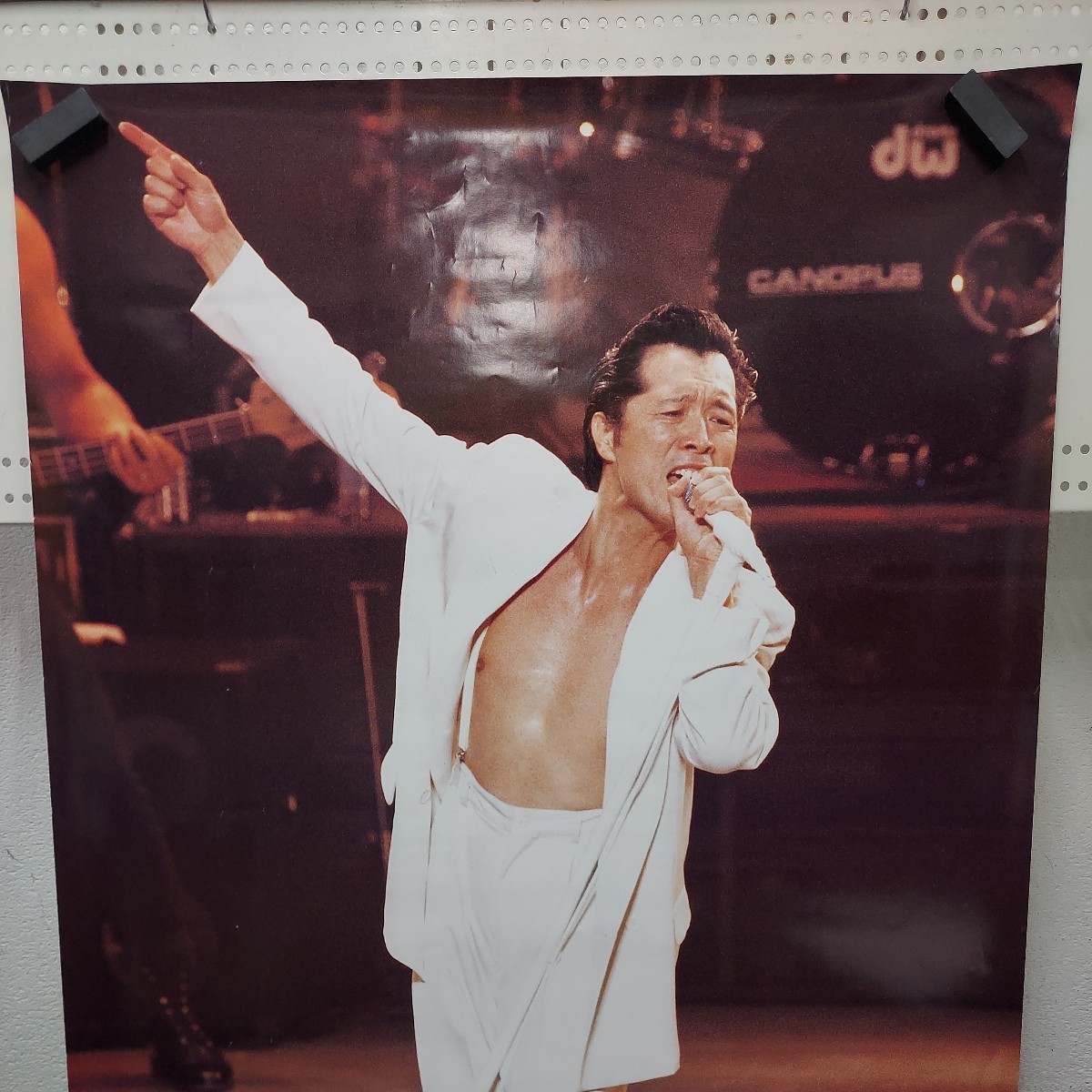 当時モノ E.YAZAWA/矢沢永吉 ポスター ロックスター ミュージシャン 白