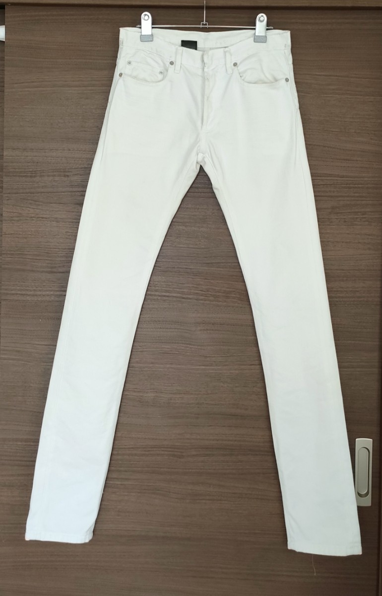 2005SS Dior hommeヒゲ加工ホワイトデニムパンツ／ディオールオム