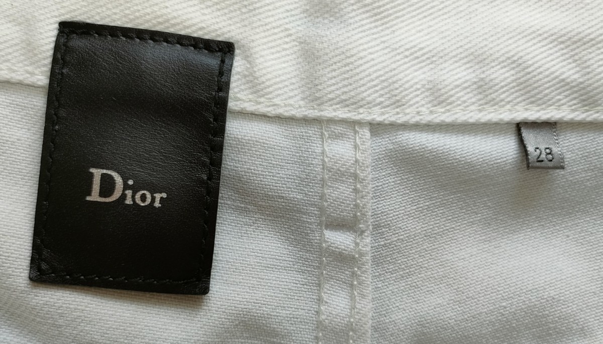 2005SS Dior hommeヒゲ加工ホワイトデニムパンツ／ディオールオム